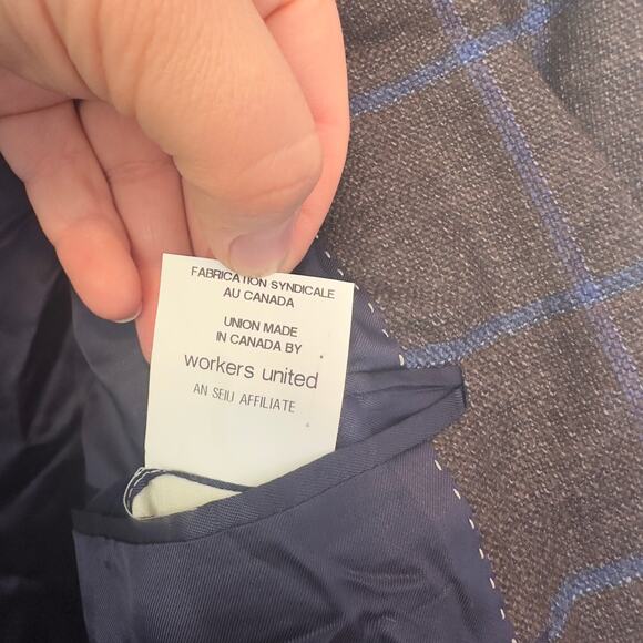 NWT Jack Victor Men’s Conway Plaid Wool Sport Coat Blazer Size 45R Luxury Office - Picture 10 of 13